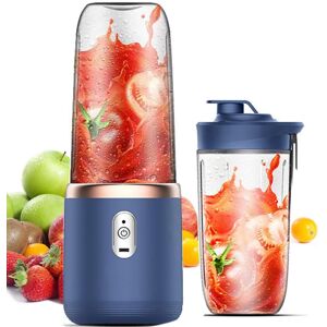 ZEKS Portable USB Smoothie Blender Cup With 6 Blades - Wireless Mini Charging Fruit Squeezer And Food Mixer With Ice Crusher