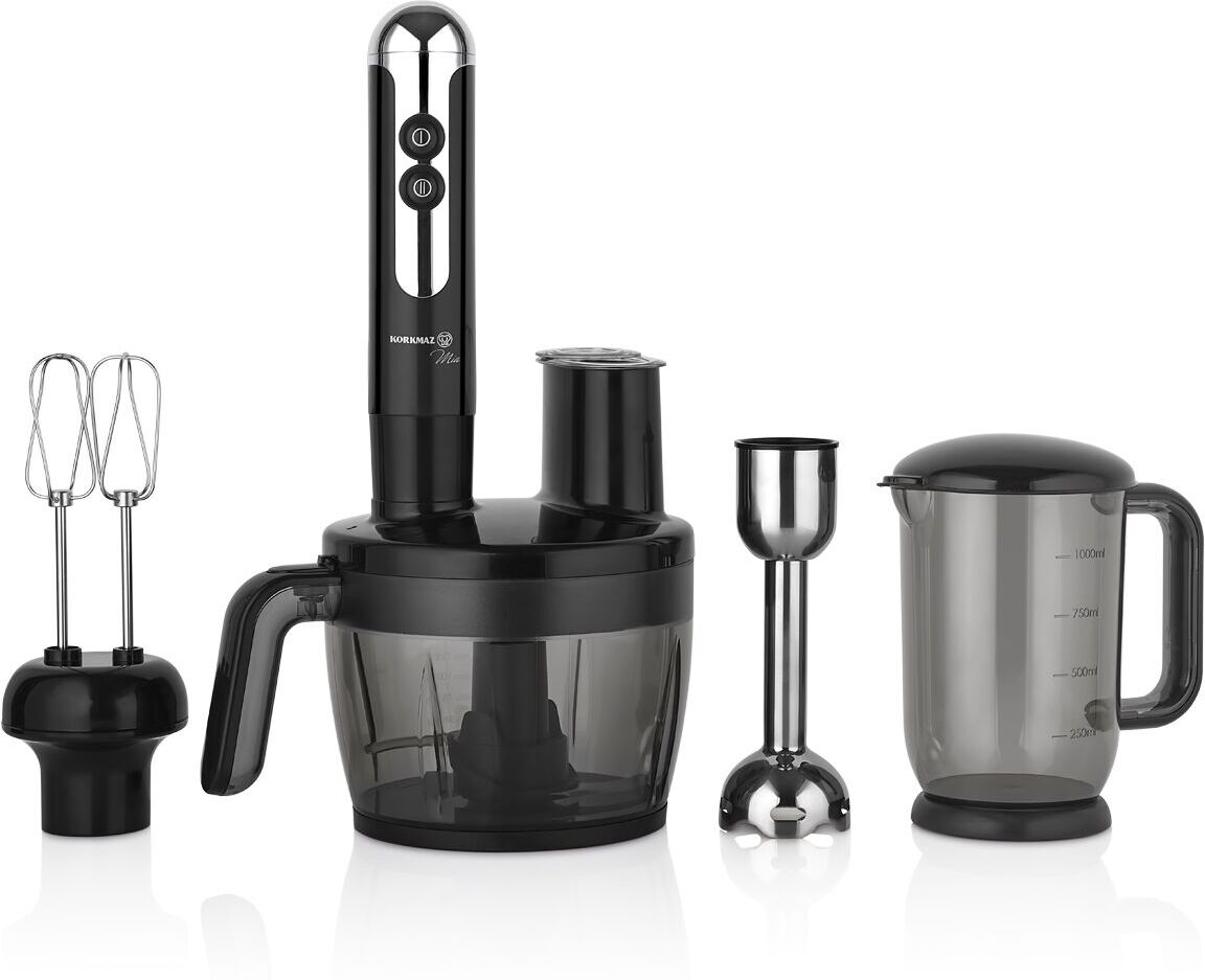 Korkmaz Mia Multifunctional Blender Set in Black/Chrome