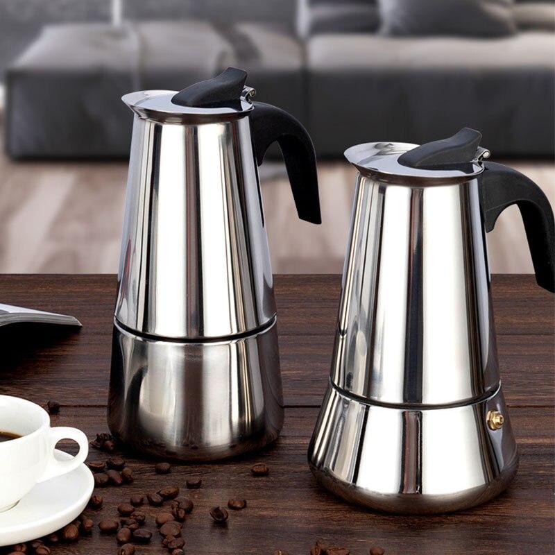 weihexin Stainless Steel Coffee Maker Moka Pot Geyser Coffee Makers Coffee Pot Espresso Maker Brewer Latte Coffee Tools Percolator Stove