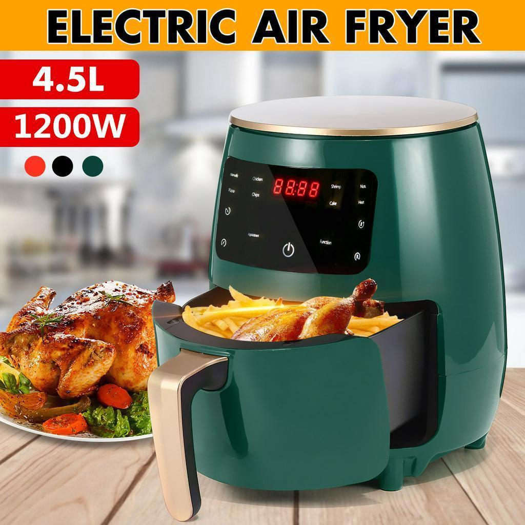 Tea Lovers 4.5L Air Fryer Oil Free Health Fryer Cooker 1200W Home Multifunction Smart Touch LCD Deep Airfryer Pizza Fryer for French Fries