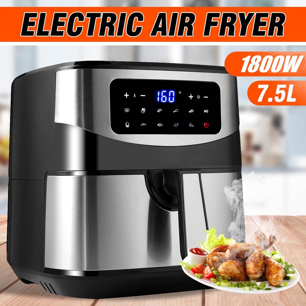 Crown Global 1800W Intelligent Deep Fryer for Home Oil Free Air Fryer Toaster Oven Big Capacity French Fries Machine 7.5L LCD Digital Air Fryer