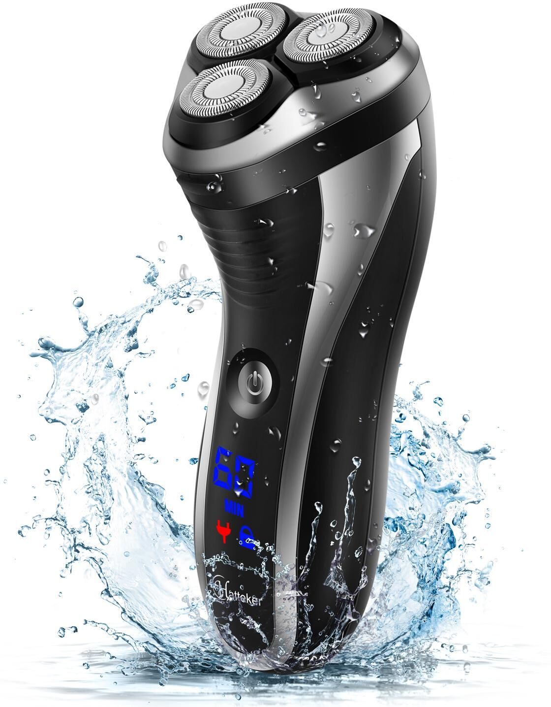 HATTEKER Electric Shaver for Men Flyco Rotary Electric Men's Razors Rechargeable Close Shaver with Pop-up Trimmer & Waterproof