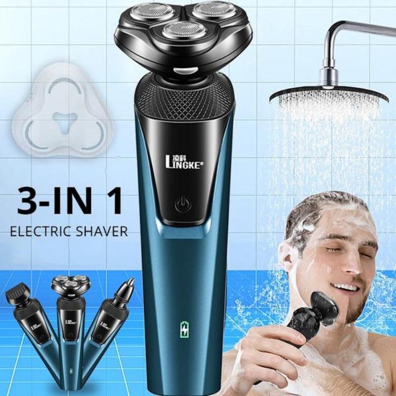 PenGo Studio 3 IN 1 Electric Shaver for Men 4D Razor Beard Trimmer USB Rechargeable Portable Water Wash Hair Clipper Facial Epilato