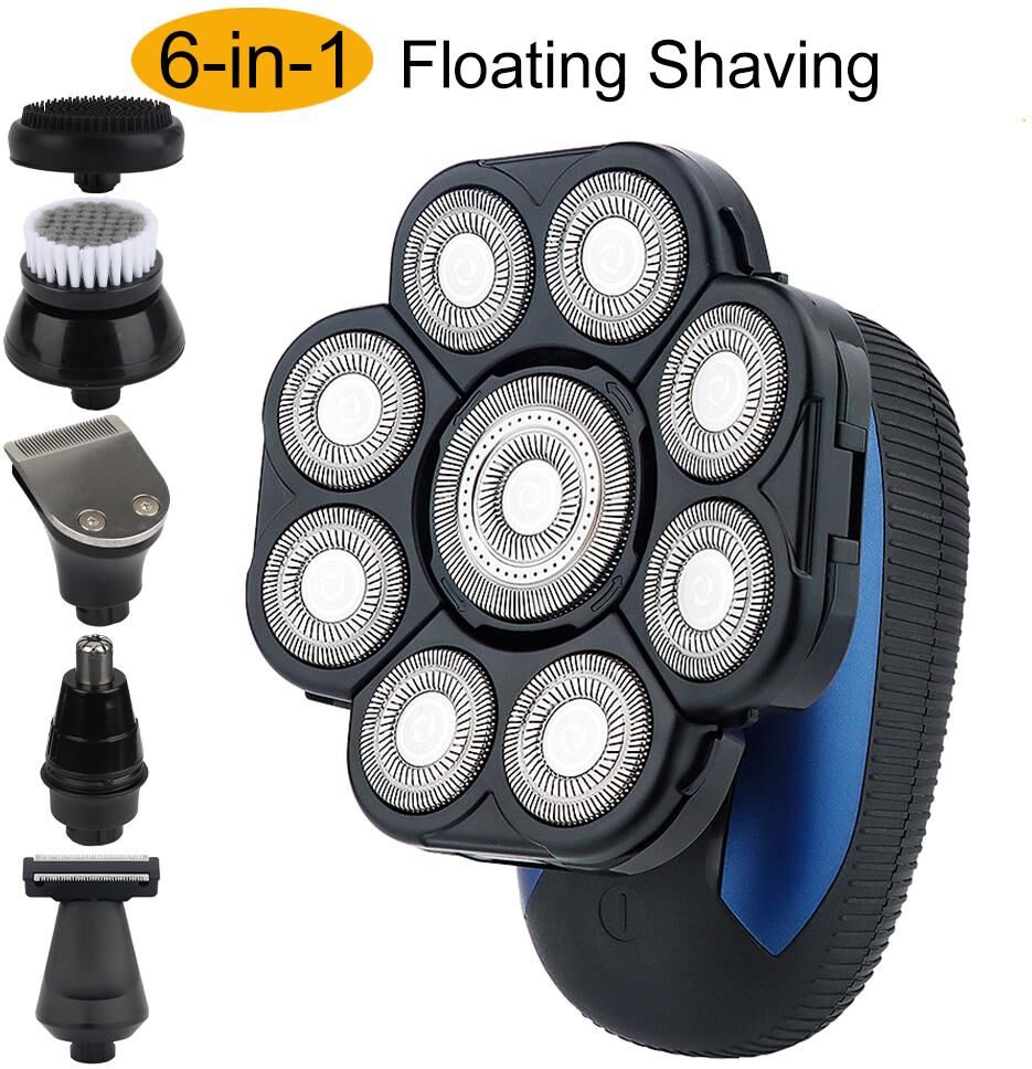 HIENA Floating Head Shaver for Bald Men Waterproof Electric Razor for Men with Nose Hair Trimmer Wet/Dry Grooming Shaving Machines