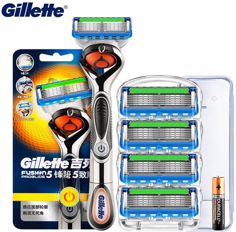 Gillette Fusion Electric Flexball ProGlide Razor Power Shaver Men Face Beard Shaving Hair Removal Replacement Blades Cassettes