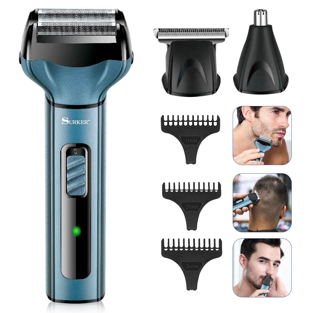 SURKER Electric Foil Razor Shavers 2 Blade Head Shaver for Men Beard Trimmer with Rechargeable 2 Adjustable Speeds