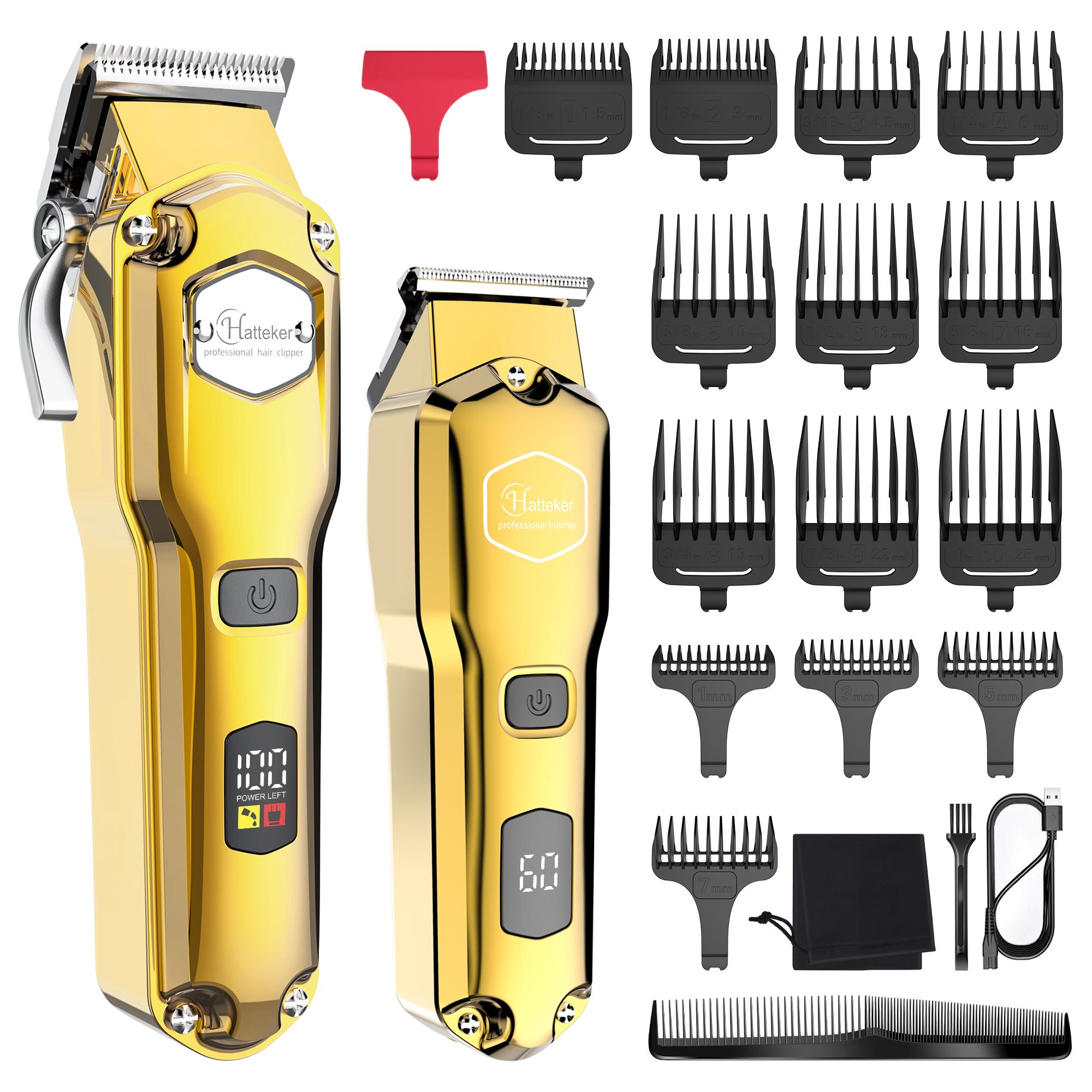 HATTEKER Hair Clippers Elite Pro Head Shaver Mens Hair Clippers Secure Fit Premium Cutting Combs for Professional Barbers