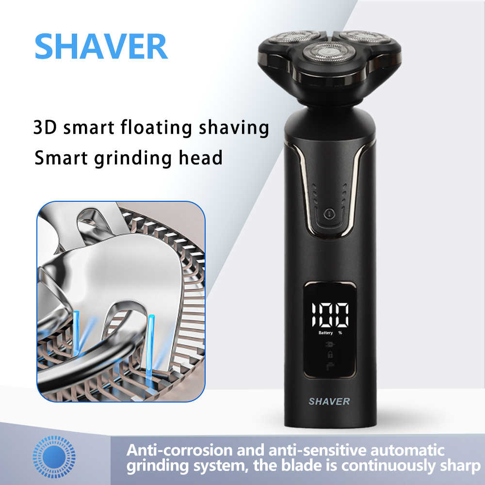 HIENA Men's Shaver Electric Cordless Shaver Razor Hair Beard Clipper Trimmer Rechargeable Shaver