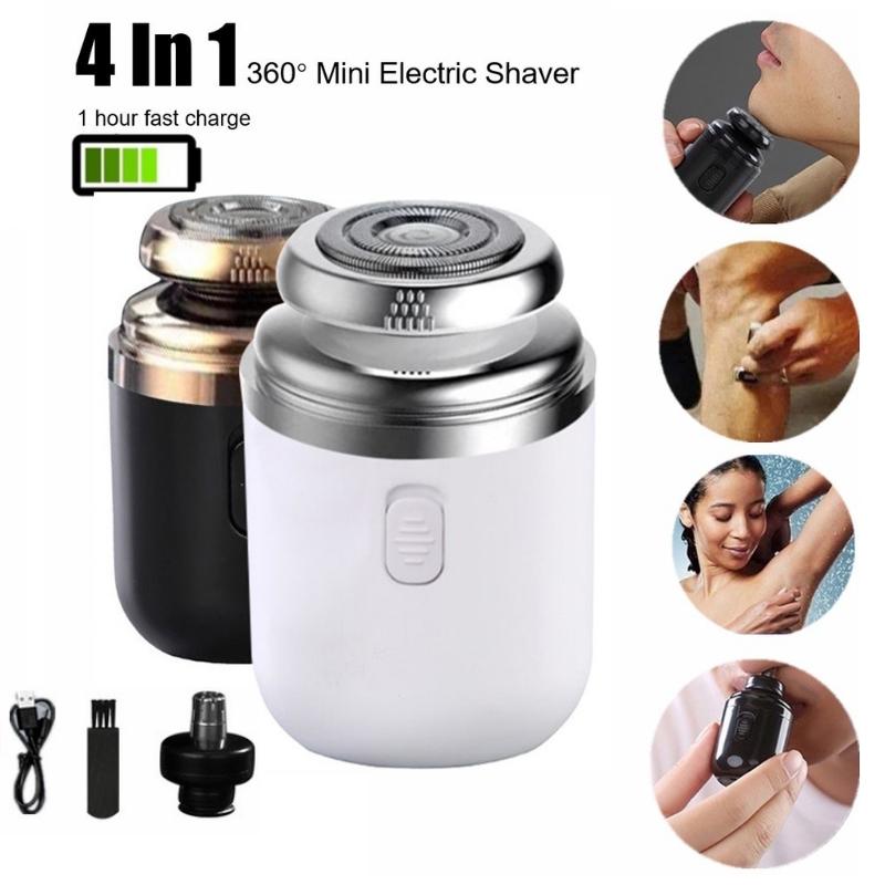 Oudun 4 In 1 Mini Electric Shaver Nose Hair Trimmer Wireless Shaving Beard Razor Men's Nose And Ear Remover Automatic Washable Shaving Tools