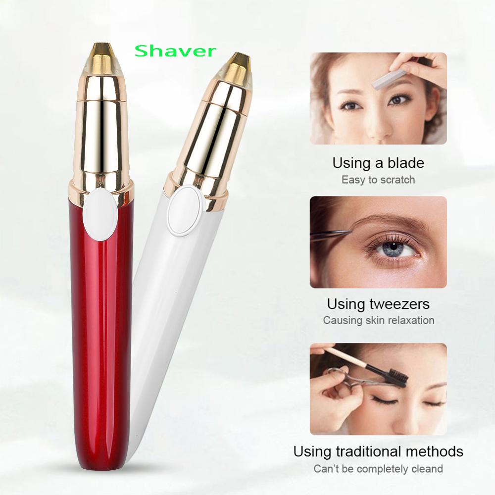 Oudun USB Rechargeable Electric Eyebrow Trimmer Shaver Hair Removal Portable Makeup Tools Women Epilator Face Chin Lip Nose Hair Remover
