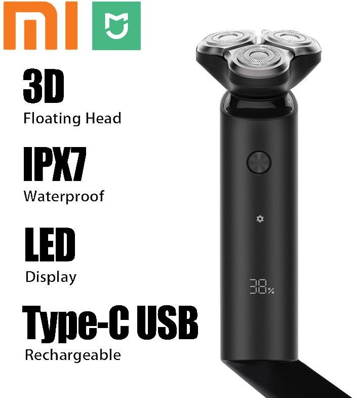 XIAOMI MIJIA Electric Shaver S500 Portable Flex Razor 3D head Dual Blades Dry Wet Shaving Washable Beard Trimmer Intelligent