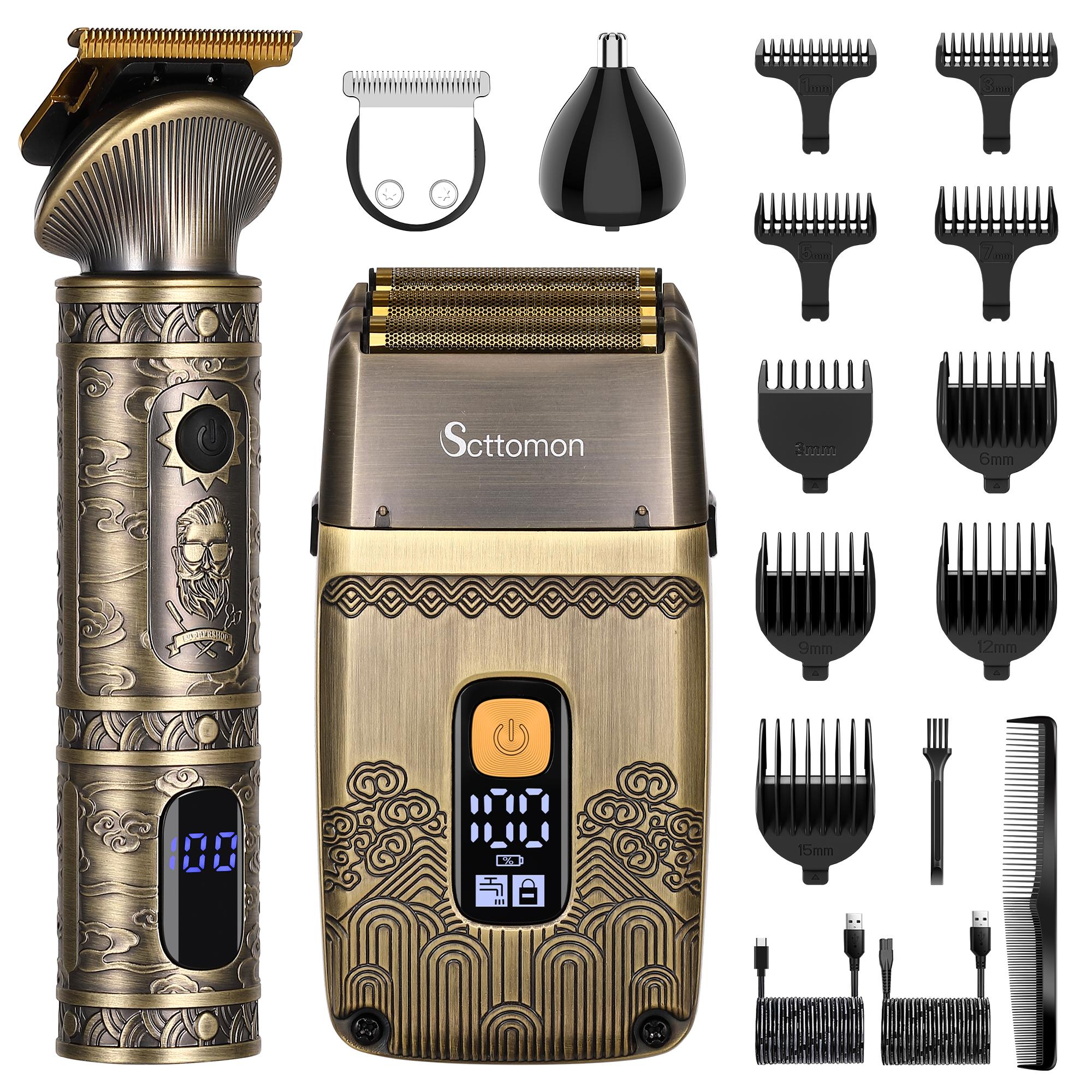 SURKER Scttomon Foil Shaver Electric Shavers for Men Bald Head Shaver Zero Gapped Cordless Nose Hair Trimmer