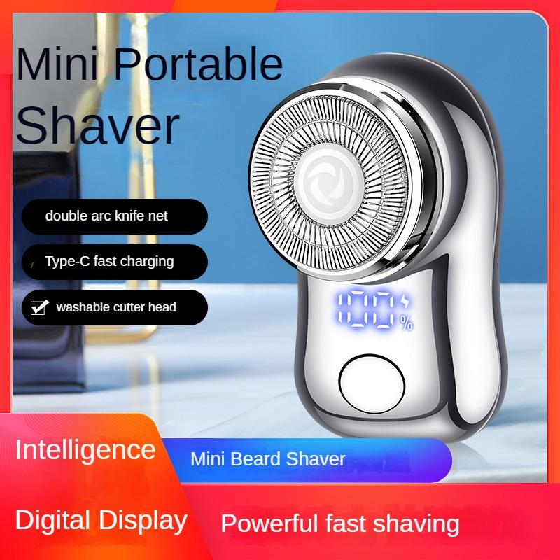 Meiteai Mini Electric Shaver with Digital Display Pocket Size Electric Razor IP67 Waterproof Type-c Quick Charge Bag Razor Beard Trimmer Shaving Machine