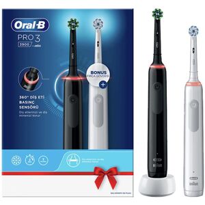 Oral-B ORAL B Pro 3900 Rechargeable Electric Toothbrush 2-Piece Advantage Pack Black & White Original