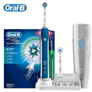 Oral-B Oral B Pro 4000 Electric Toothbrush 3D Clean Sonic Tooth Brush Inductive Charge Waterproof 4 Cleaning Modes with Travel Box