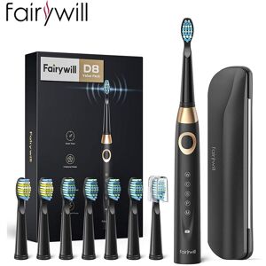 Fairywill Sonic Electric Toothbrush 5 Modes USB Charger 8 Brush Heads Travel Case FW-508