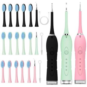 Oudun Sonic Electric Toothbrush 5 Brush Heads +2 Teeth Cleaner +1 Dental Mirror USB Charging Dental Calculus Scaler Teeth Whitening Plaque Tartar Removal