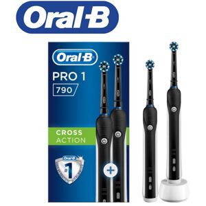 Oral-B Oral B Pro 790 Electric Toothbrush, Rechargeable, Black 2 Pack Toothbrush, Waterproof, Advantage Package