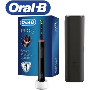 Oral-B Pro 3500 Electric Toothbrush, Black, White, Cordless Toothbrush, Travel Container, Original, Women's, Men's, Home, Replacement Brushes