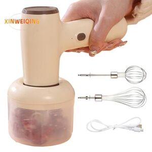 Hello My Life 1 Set Electric Egg Beater,Portable Cordless, USB Rechargeable, Handheld Food Processor, Home Use