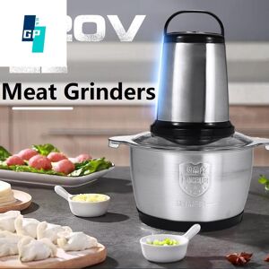 Global purchasing 2 Speeds Stainless Steel 2L Capacity Electric Chopper Meat Grinder Mincer Food Processor Slicer Stainless Steel Mincer Kitchen Slicer