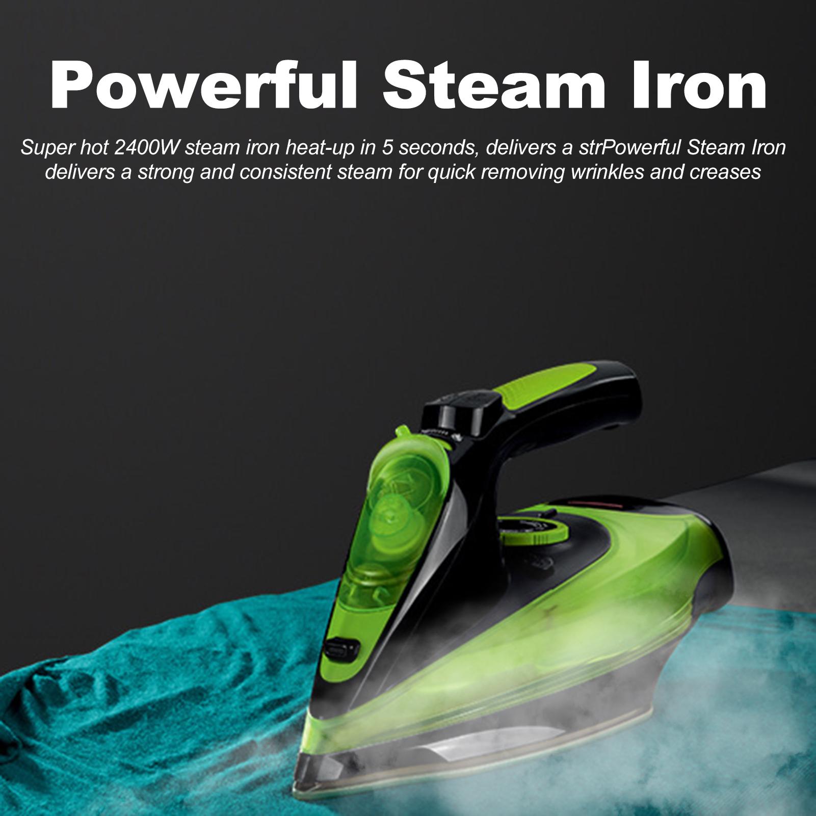 TOMTOP JMS Cordless Iron,Steam Iron 2400W,Lightweight Portable Steam-Dry Iron for Clothes,Non-Stick Soleplate