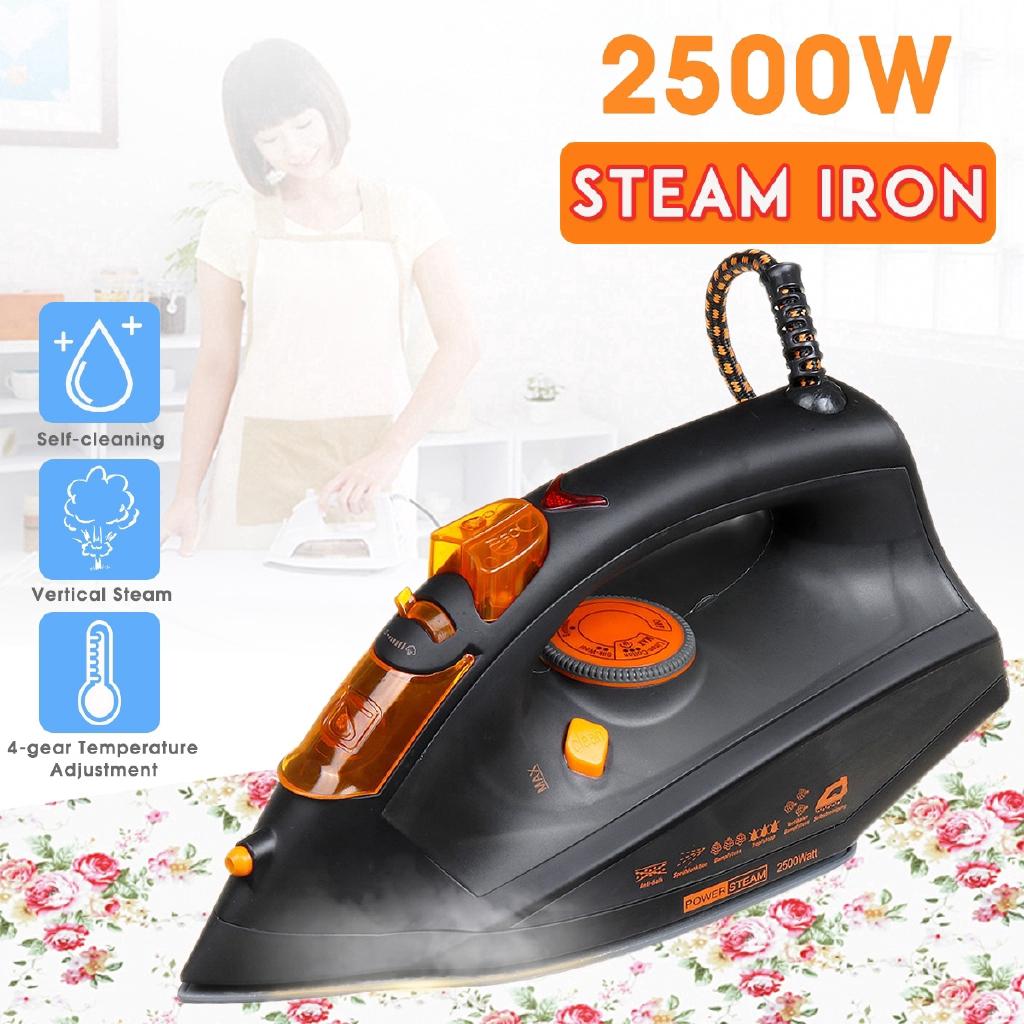 Ideal World 2500W Steam Iron for Clothes 4 Level Adjustable Vertical Electric Irons Travel Ironing Steamer