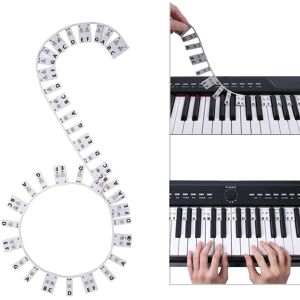 Musical 3 61 / 88 Keys Piano Note Marker Silicone Strips for Beginners / Kids No Glue Practice Sticker Free Paste Overlay