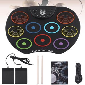 Musical 3 Portable Electronic Drum Digital USB 9 Pads Colorful Roll up Set Silicone Electric Drum Kit