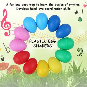 TOMTOP JMS 12 Pieces Egg Shakers Musical Instruments Percussion Egg for Kids Toys Plastic Easter Egg Shaker