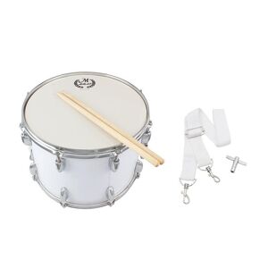 TOMTOP JMS 14in Marching Drum Stainless Steel & Maple Wood Body PVC Drumhead with Sticks Shoulder Strap Key for Student Professional Drummer