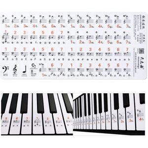 TOMTOP JMS Transparent Piano Stave Note Sticker for 37 49 61 88 Keys Keyboard