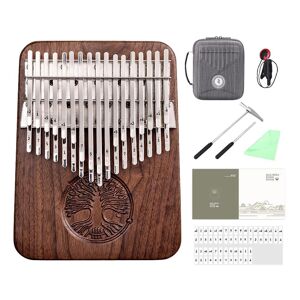 OvO Day Hluru Professional Kalimba 34 Keys Black Walnut Tone Key B / C Thumb Piano 24 Keys Wooden Full Solid Kalimba No Sound Hole Mbira