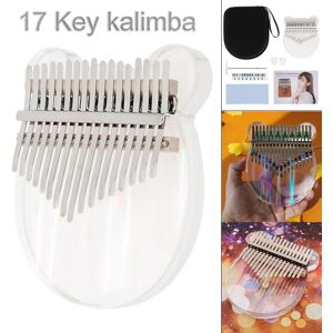 Musical 3 17 Keys Clear Laser Rainbow Bear Shape Kalimba Thumb Piano with Eva Protective Case