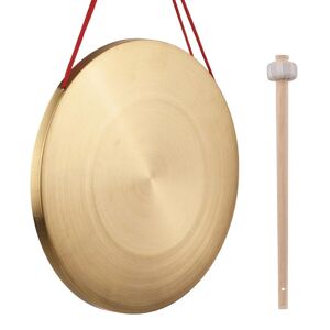 TOMTOP JMS 30cm Hand Gong Cymbals Brass Copper Gong Chapel Opera Percussion Instrument with Round Play Hammer