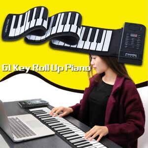 TOMTOP JMS Portable Silicon 61 Keys Roll Up Piano Electronic MIDI Keyboard with Built-in Loud Speaker