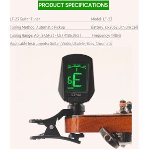 TOMTOP JMS Guitar Tuner Clip-On Tuner Digital Mini Electronic Tuner with LCD Display for Guitar Bass Violin