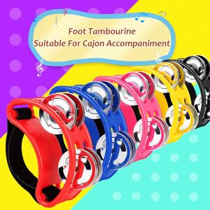 TOMTOP JMS Percussion Foot Tambourine with 4 Pairs of Stainless Steel Jingles & Elastic Strap Percussion