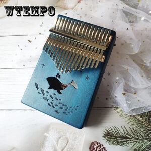 WTEMPO 17 Key Mahogany Thumb Piano Whale Pattern Musical Instrument Africa Finger Piano Instrument