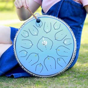 POTAN MUSIC Ethereal  Drum Carbon Steel Alloy 14-inch 15-note Tambourine Drum D-tune Lotus Percussion Instrument