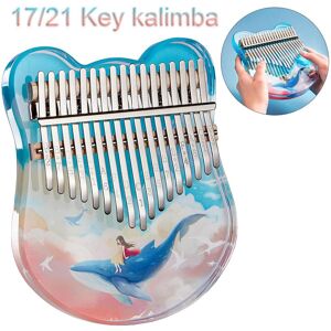 Musical 3 17 Keys Kalimba Crystal Painted Whale Dream Thumb Piano Mbira with EVA Storage Case Instrument Gift