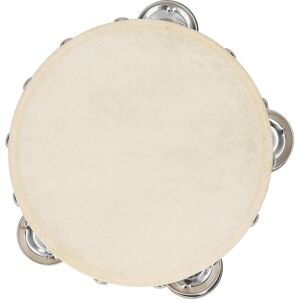 TOMTOP JMS Hand Tambourine with Metal Single Row Jingles Sheepskin Drum Skin Wooden Tambourines