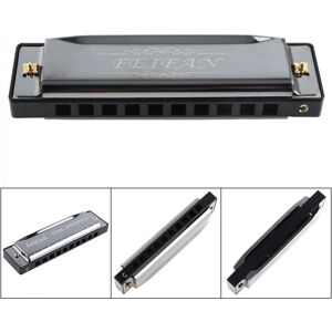 Musical 3 10 Holes 20 Tone Matte Black Harmonica Blues Harp Mouth Organ Stainless Steel Musical Instrument