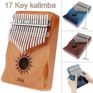 Musical 3 17 Keys Kalimba Thumb Piano Glossy Surface Mahogany with Hand Guard Mbira