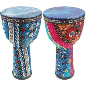 Musical 3 8.5 Inch African Drum Colorful Cloth Art ABS PVC Children Hand Drum