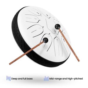 TOMTOP JMS 6 inch 11-Tone Steel Tongue Drum Hand Pan Drums with Drumsticks Percussion Musical Instruments