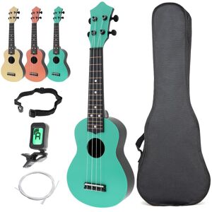 Musical 3 21 Inch Soprano Ukulele 4 Strings Ukulele/Bag/Tuner/Strap/String for Children and Beginner 3 Color Optional