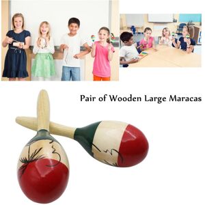 TOMTOP JMS Pair of Wooden Large Maracas Rumba Shakers Rattles Sand Hammer Toy for Kid