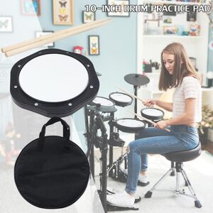 TOMTOP JMS 10-Inch Drum Practice Pad with Drumsticks Carrying Bag for Training