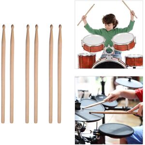 TOMTOP JMS 3 Pair 5A Maple Drum Sticks with Carry Bag for Drum Playing